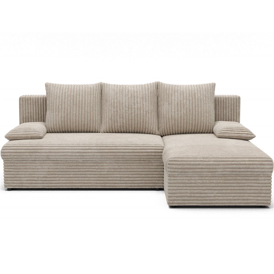 Corner sofa Elgino L/R Reversible, sleeping function, Modullo 18, beige, H90x201x143cm
