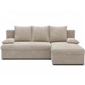 Corner sofa Elgino L/R Reversible, sleeping function, Modullo 18, beige, H90x201x143cm