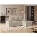 Corner sofa Elgino L/R Reversible, sleeping function, Modullo 18, beige, H90x201x143cm