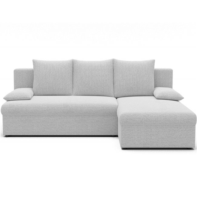 Corner sofa Elgino L/R Reversible, sleeping function, Royal 01, boucle, white, H90x201x143cm