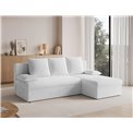 Corner sofa Elgino L/R Reversible, sleeping function, Royal 01, boucle, white, H90x201x143cm
