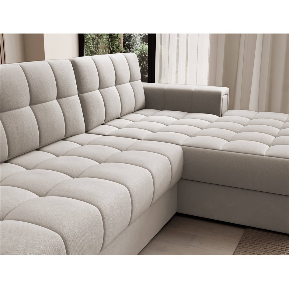 Corner sofa Elezalt R, sleeping function, Sola 18, beige, H82x240x150cm