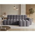 Corner sofa Eleedro R, electrically extendable, Aura 04, velvet, grey, H98x283x165cm