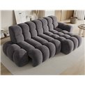Corner sofa Eleedro R, electrically extendable, Aura 04, velvet, grey, H98x283x165cm