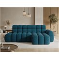 Corner sofa Eleedro R, electrically extendable, Amore 40, boucle, blue, H98x283x165cm