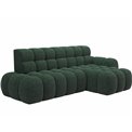 Corner sofa Eleedro R, electrically extendable, Amore 35, boucle, green, H98x283x165cm