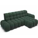 Corner sofa Eleedro R, electrically extendable, Amore 35, boucle, green, H98x283x165cm