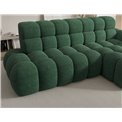 Corner sofa Eleedro R, electrically extendable, Amore 35, boucle, green, H98x283x165cm
