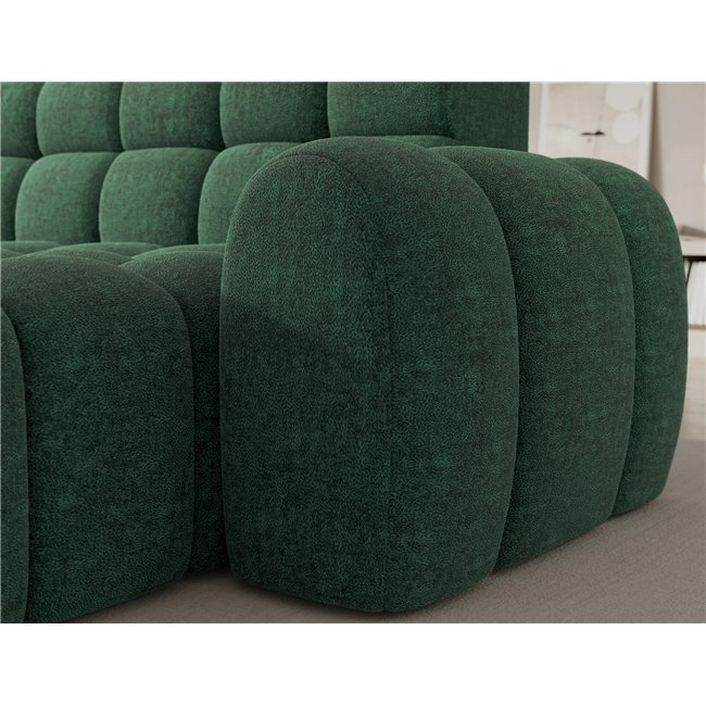 Corner sofa Eleedro R, electrically extendable, Amore 35, boucle, green, H98x283x165cm