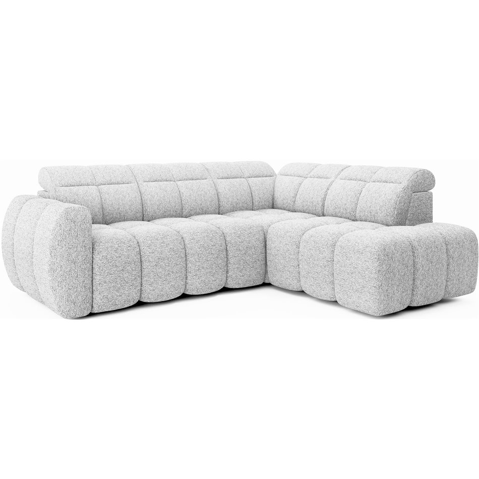 Corner sofa Elfalconn R, electrically extendable, Coralline 01, grey, H107x258x208cm