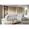 Corner sofa Elfalconn R, electrically extendable, Coralline 01, grey, H107x258x208cm