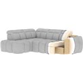 Corner sofa Elfalconn R, electrically extendable, Coralline 01, grey, H107x258x208cm