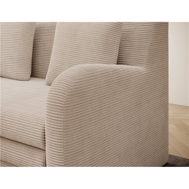 Sofa bed Elario, sleeping function, Jarell 18, corduroy, beige, H85x130x103cm