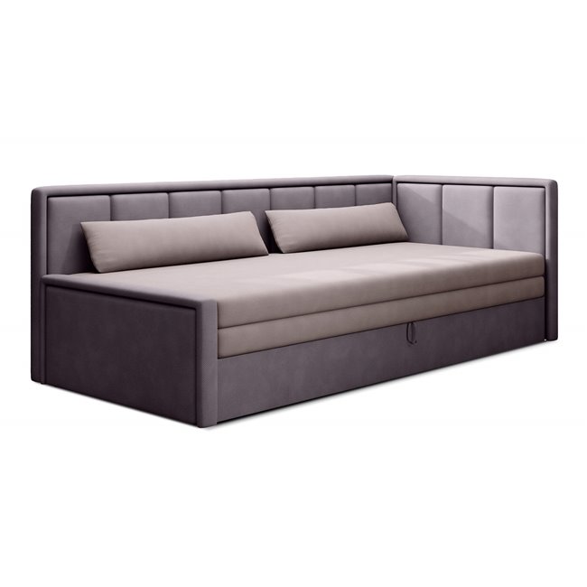 Sofa bed Elfulgeo R, sleeping function, Poco 101, Poco 41, pink, H77x214x82cm