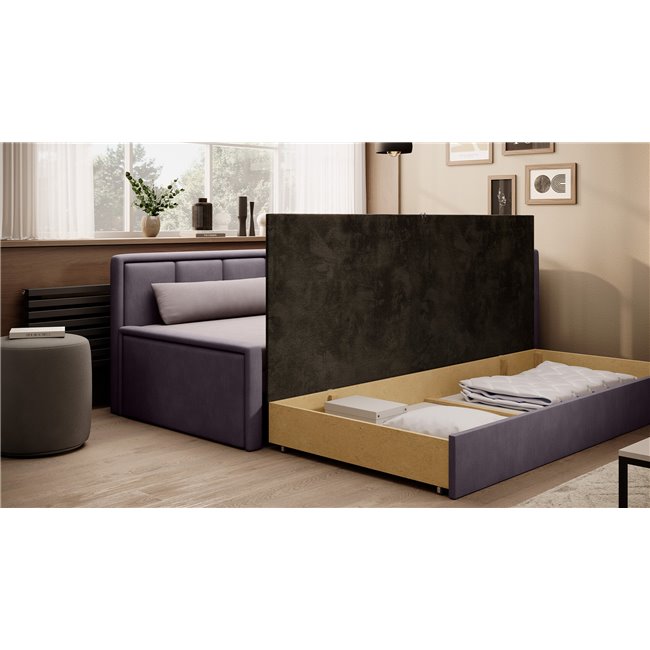 Sofa bed Elfulgeo R, sleeping function, Poco 101, Poco 41, pink, H77x214x82cm