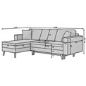 Угловой диван Elsgard L/R Reversible, раздвижной, Soro 83, серый, H93x248x162cm