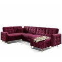 U-shaped sofa Elsgard U L/R Reversible, sleeping function, Mat Velvet 68, velvet, red, H93x326x202cm