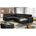 U-shaped sofa Elsgard U L/R Reversible, sleeping function, Sawana 14, black, H93x326x202cm