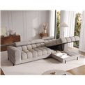 Corner sofa Elferlo R, sleeping function, Royal 20, boucle, beige, H93x285x181cm
