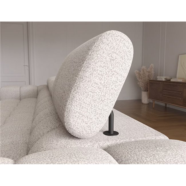 Corner sofa Elferlo R, sleeping function, Royal 20, boucle, beige, H93x285x181cm