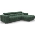 Corner sofa Elferlo R, sleeping function, Amore 35, boucle, green, H93x285x181cm