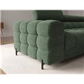 Corner sofa Elferlo R, sleeping function, Amore 35, boucle, green, H93x285x181cm