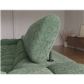 Corner sofa Elferlo R, sleeping function, Amore 35, boucle, green, H93x285x181cm