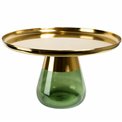Coffee table Jell, green/golden color, metal/glass, D55cm H50cm