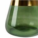 Coffee table Jell, green/golden color, metal/glass, D55cm H50cm