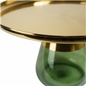 Coffee table Jell, green/golden color, metal/glass, D55cm H50cm