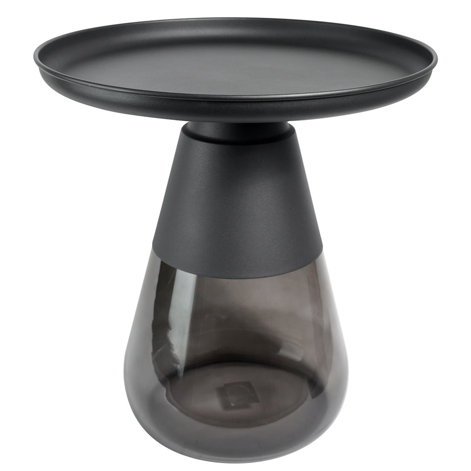 Журнальный столик Jell, зеленый/золотой цвет, металл/стекло, D55cm H50cm