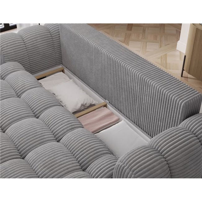 Sofa bed Elcotonn, sleeping function, Modullo 03, grey, H105x256x119cm