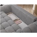 Sofa bed Elcotonn, sleeping function, Modullo 03, grey, H105x256x119cm