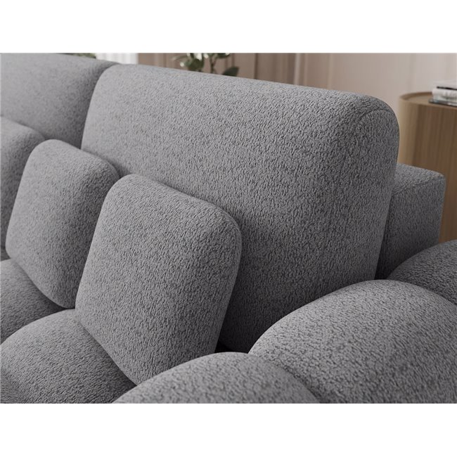 Sofa bed Elcotonn, sleeping function, Royal 04, boucle, grey, H105x256x119cm