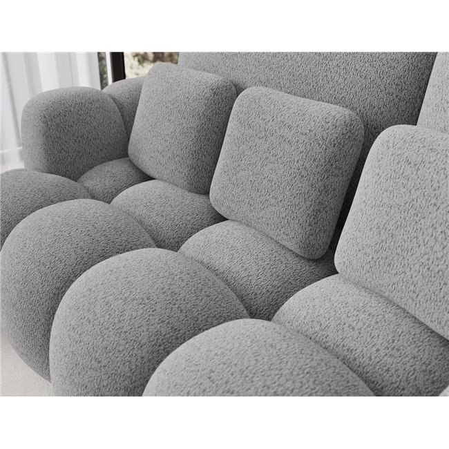 Sofa bed Elcotonn, sleeping function, Royal 04, boucle, grey, H105x256x119cm