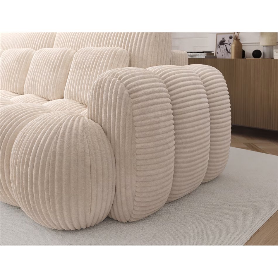 Sofa bed Elcotonn, sleeping function, Modullo 01, white, H105x256x119cm