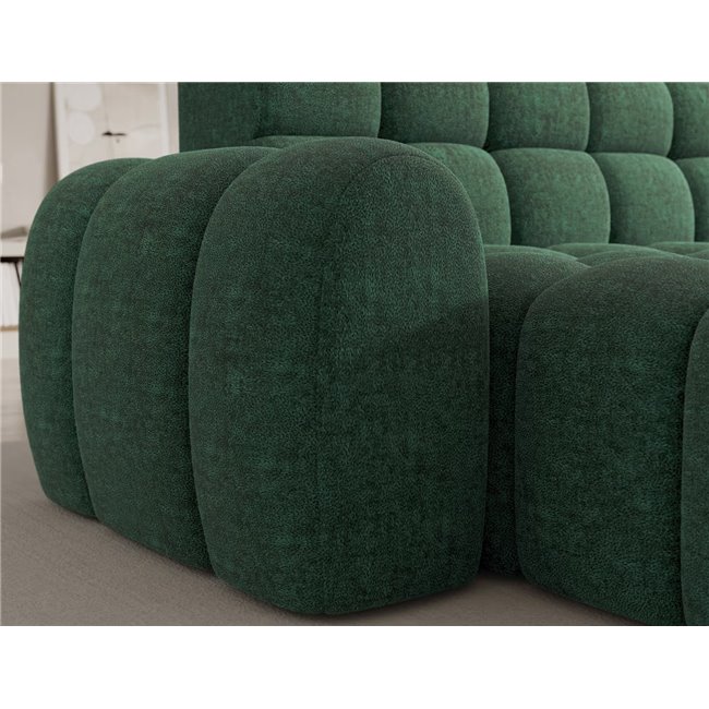 Corner sofa Eleedro L, electrically extendable, Amore 35, boucle, green, H98x283x165cm