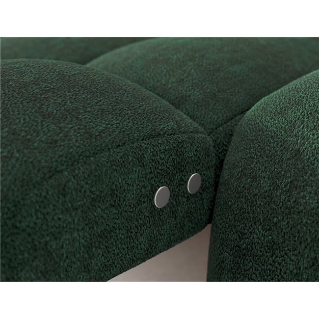 Corner sofa Eleedro L, electrically extendable, Amore 35, boucle, green, H98x283x165cm