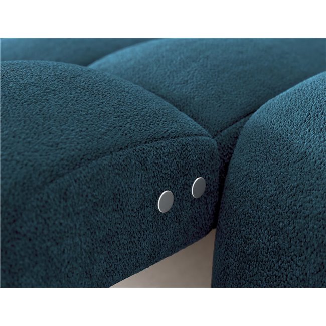 Corner sofa Eleedro L, electrically extendable, Amore 40, boucle, blue, H98x283x165cm