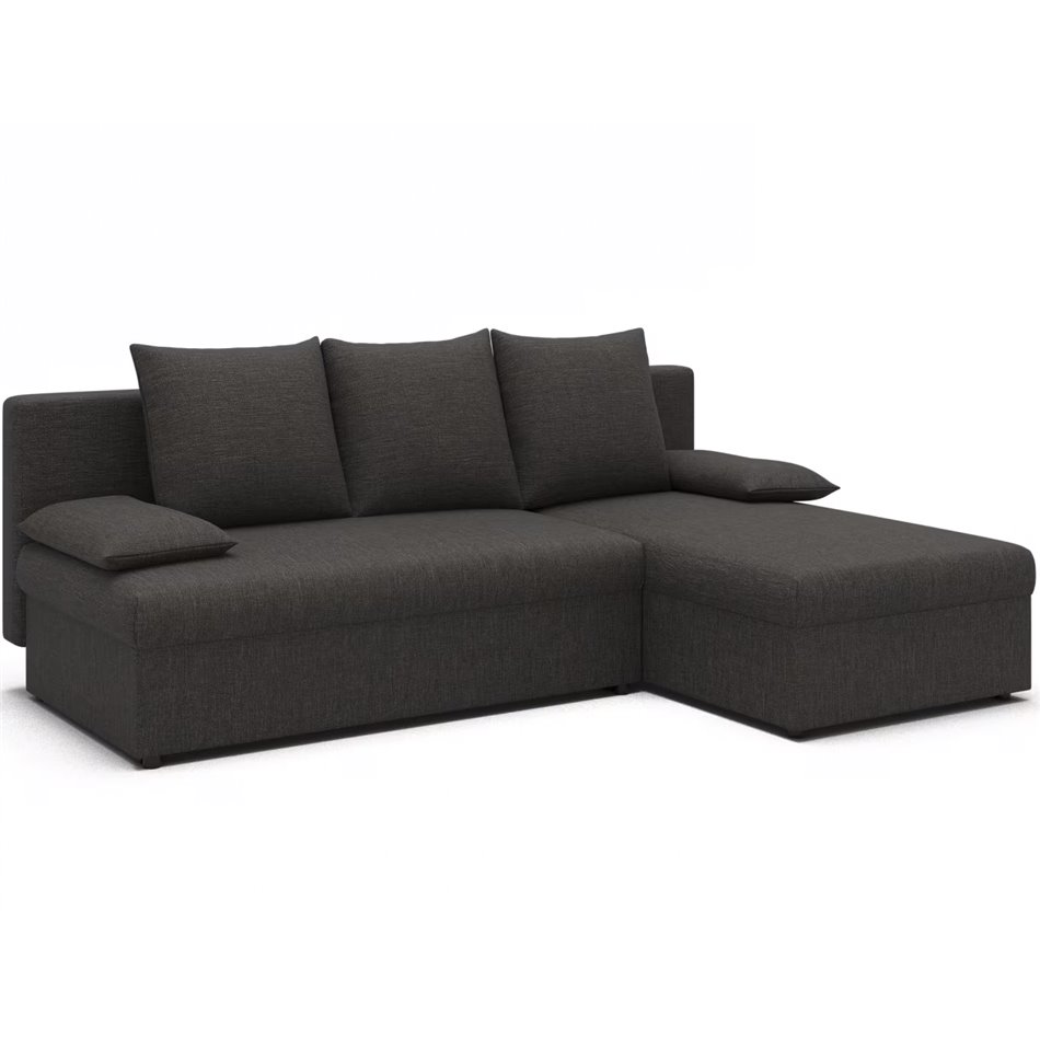 Угловой диван Elgino L/R Reversible, раздвижной, Sawana 05, темно-серый, H90x201x143cm