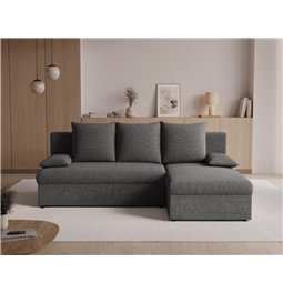 Stūra dīvāns Elgino L/R Reversible, izvelkams, Sawana 21, pelēks, H90x201x143cm