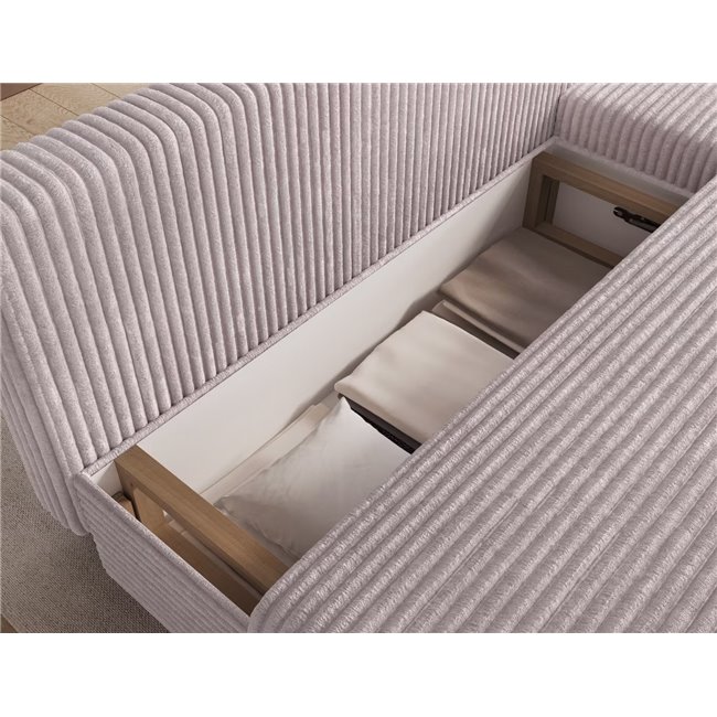 Corner sofa Elgino L/R Reversible, sleeping function, Modullo 03, grey, H90x201x143cm