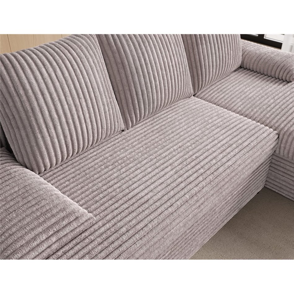 Corner sofa Elgino L/R Reversible, sleeping function, Modullo 03, grey, H90x201x143cm