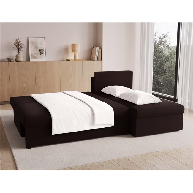 Угловой диван Elgino L/R Reversible, раздвижной, Sawana 26, коричневый, H90x201x143cm