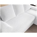 Corner sofa Elgino L/R Reversible, sleeping function, Royal 01, boucle, white, H90x201x143cm