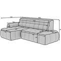 Corner sofa Eleedro L, electrically extendable, Amore 40, boucle, blue, H98x283x165cm