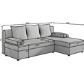 Угловой диван Elgino L/R Reversible, раздвижной, Sawana 14, черный, H90x201x143cm