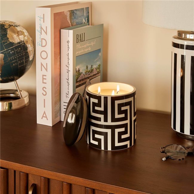 Candle in ceramic jar Palm Resort, 935g, H14.4cm, D12.8cm