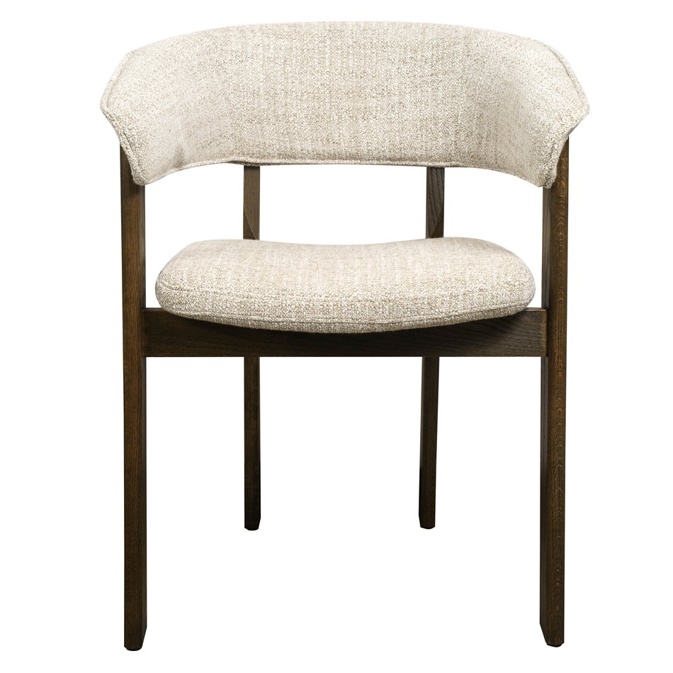 Dining chair Sesil, taupe/brown, H80x59x57cm, sH48cm