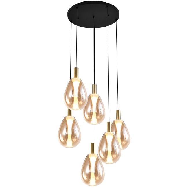 Pendant lamp Rigonda amber CP6, H200x45x45cm, LED 32.4W, 3000K, 4374lm